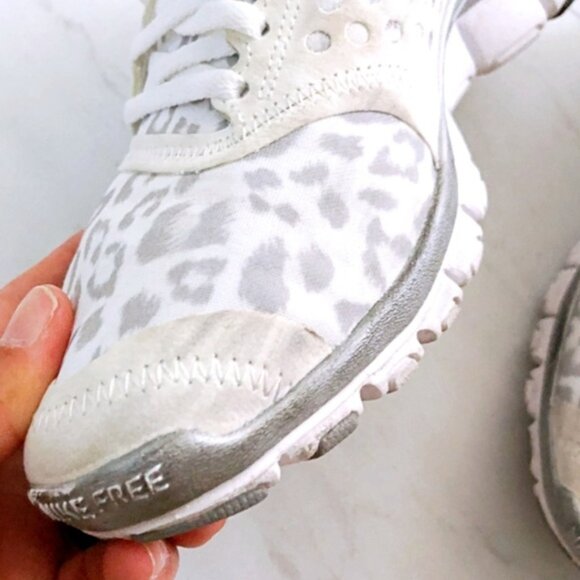 Nike Free 5.0 White Cheetah Print Running Shoes 511281-100 Women’s Size 10 - Picture 6 of 11